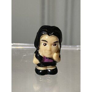 Squinkies  .75" Rubber Collectible Mini Toy Figure Women Black Hair Pink Shirt